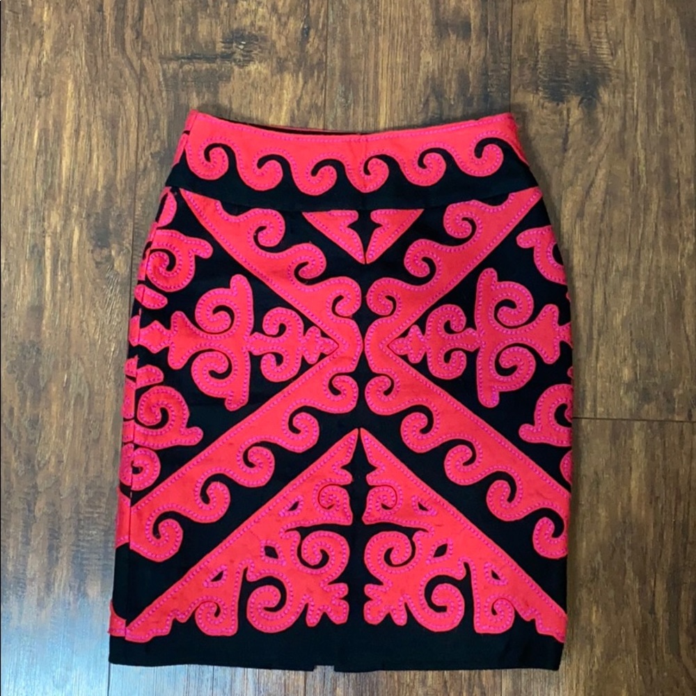 ETCETERA ABSTRACT APPLIQUÉ PENCIL SKIRT SIZE 0